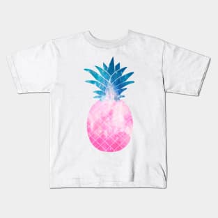 Pink galaxy pineapple Kids T-Shirt